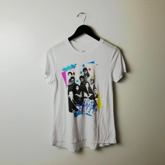 Saved By The Bell T Shirt Graphic Tee Top Short Sleeve Polyester Blend Solid S - Picture 7 of 7